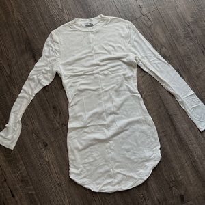 Fashion Nova long sleeve white dress, Size S
